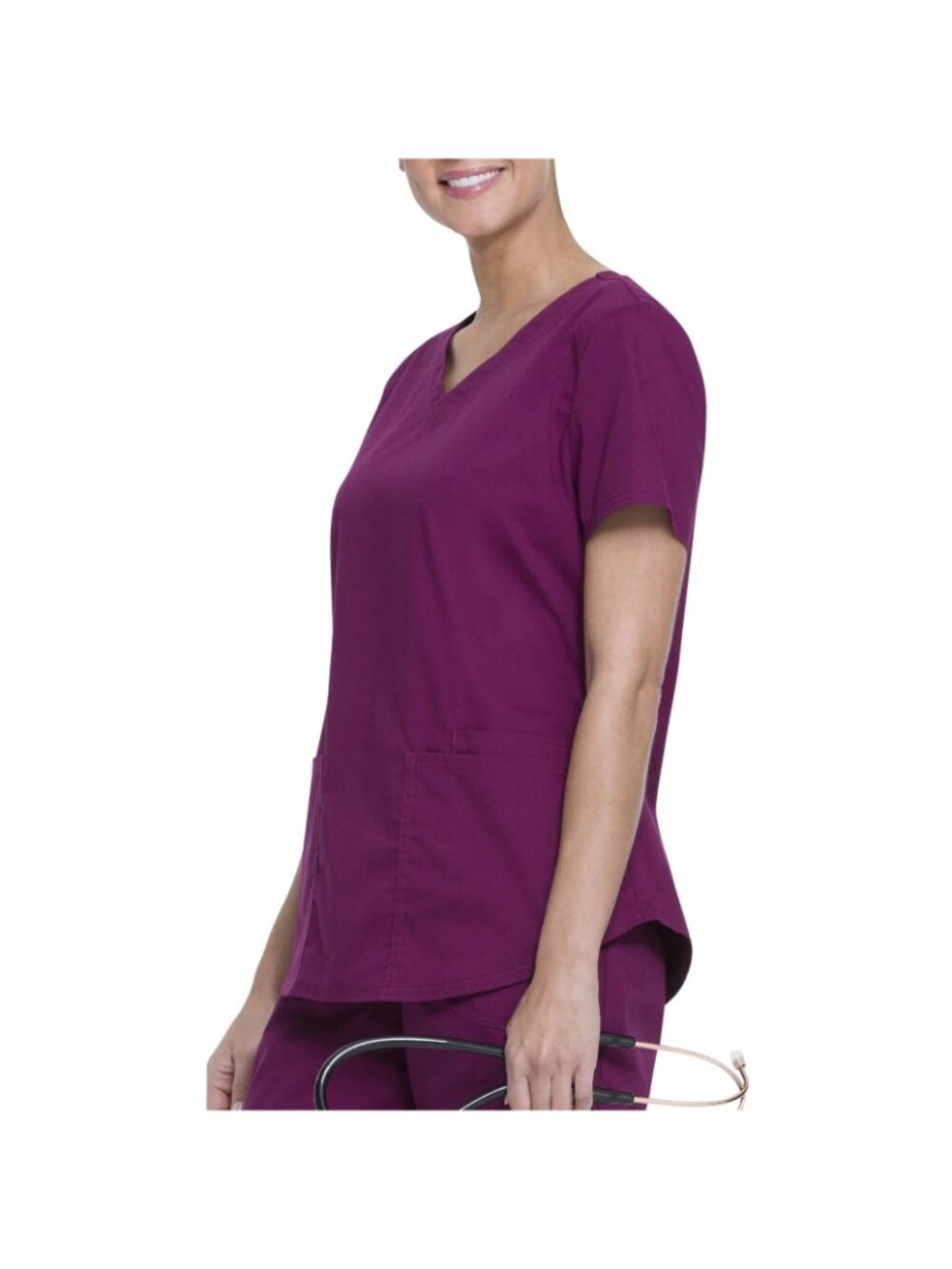 Scrubstar Women Scrub Top V-Neck Wine Size 2XL - Picture 4 of 7